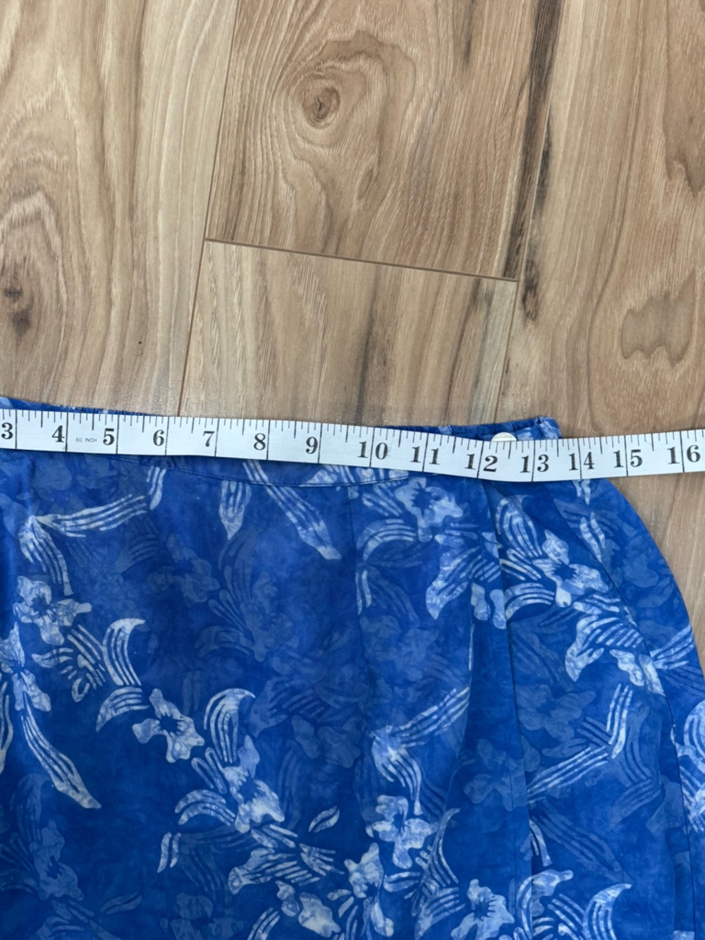 NTCO Nomadic Traders Women's Blue Floral Rayon Wrap Skirt Tropical Resort Boho M - Picture 8 of 9